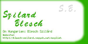 szilard blesch business card